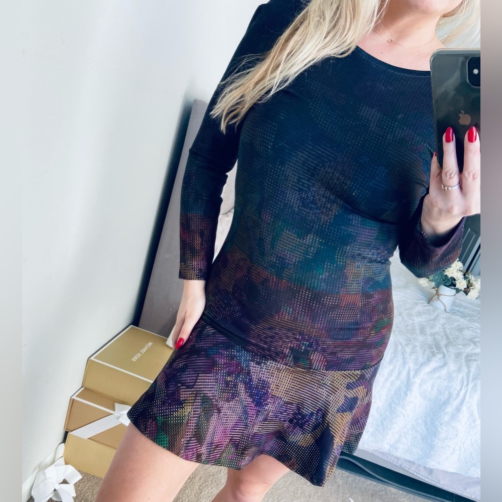 French Connection A line dress size 6 purple mix fall perfect colors